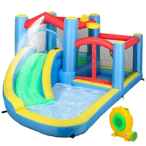 Inflatable Bouncy Castle Water Slide Splash Pool Wet Dry Playzone Kids 3-8 Years - Picture 1 of 12