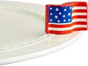 Nora Fleming American Flag A18 - Hand-Painted Ceramic Red, White, Blue - Picture 1 of 5
