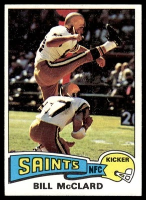 1975 Topps Football Card Bill McClard New Orleans Saints #382 EX-MT - Image 1 of 2