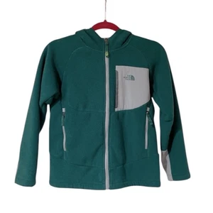 The North Face Boys Jacket Fleece Hoodie Sherpa Lined Sweatshirt Green Size M - Picture 1 of 14