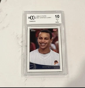 2009 TOPPS STEPHEN CURRY RC ROOKIE #321 BECKETT 10 BCCG GEM MINT SLAB GRAFFIATO - Foto 1 di 8