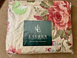 Vintage NEU Ralph Lauren SELTEN RIVER FLORAL Sand Twin Spannbettlaken USA Landhaus - Bild 1 von 5