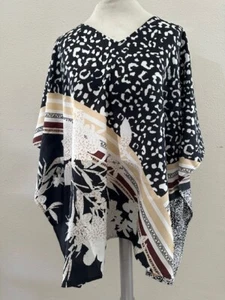 NWT CHICO'S PONCHO BLOUSE IN BEAUTIFUL COLORS, SIZE S/M - Picture 1 of 4