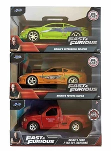 Jada Fast & Furious 1:32 Brian's Ford F-150, Toyota Supra & Mitsubishi Eclipse 3 - Picture 1 of 5