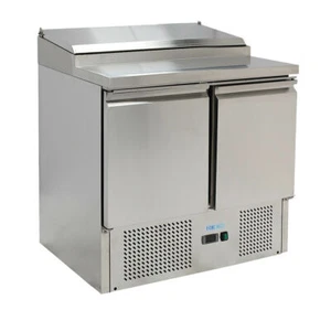 GASTRO Kühltisch PS200-FC Edelstahl Saladette Belegstation Pizzastation 900x700 - Bild 1 von 1