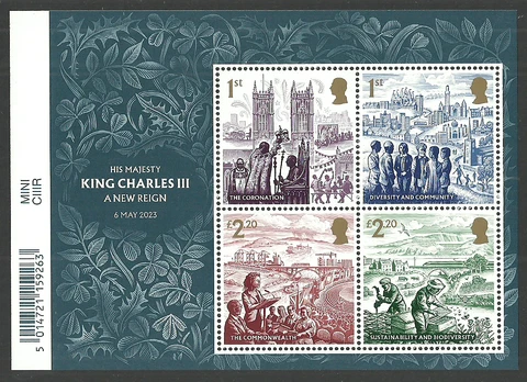 GB 2023 ROYALTY CORONATION OF KING CHARLES III BUTTERFLIES FLOWERS SHIPS MNH Cover