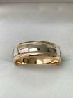 10K SOLID WHITE & YELLOW GOLD MENS WEDDING RINGS, TWO TONE GOLD WEDDING BANDS