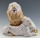  NEW HEREND Large LION Pair Chocolate Fishnet Cat Figurine ($2,878 Retail)