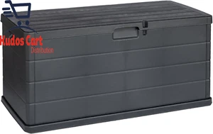 Caja de almacenamiento de jardín grande con tapa 340L - Plástico resistente al agua bloqueable - Horno - Imagen 1 de 16