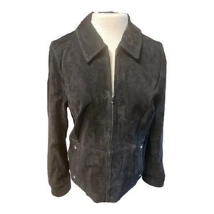 Isaac Mizrahi Live Black Leather Jacket Size 10 - Picture 1 of 6