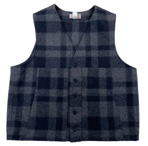 C.C. Filson Mackinaw Wool Vest Gray Plaid Men’s Size 50 Made In USA Style 10055P - Picture 1 of 5