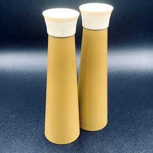 VTG Acca Ware Salt & Pepper Shakers By David Douglas Mustard Color Accalac 5.5" - Picture 1 of 9