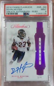 DEVIN HESTER PSA 9 2018 PANINI IMPECCABILI #GR-DH GRANDI RUBINI AUTO 1/4 ORSI - Foto 1 di 2