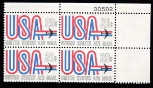 Scott #c75 USA Jet Airmail Plate Block of 4 Stamps - MNH P#30502 UR - Picture 1 of 1