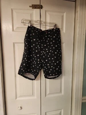 Adam Levine mens L Black swim trunks lined pockets draw string - Image 1 of 4