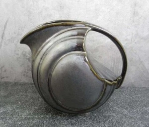 Vintage Hall "Gun Metal" Art Deco Ceramic Disc Pitcher - Picture 1 of 7