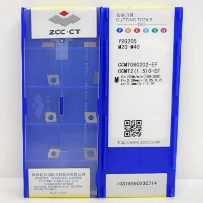 10pcs CCMT060202-EF YBG205 CCMT060202 Original ZCC.CT CNC blade carbide inserts - Image 1 of 4