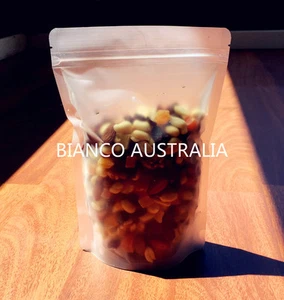 100x 150G(400ML) PLASTIC STAND UP POUCH BAG, FROSTED, WITH ZIP LOCK - Picture 1 of 2