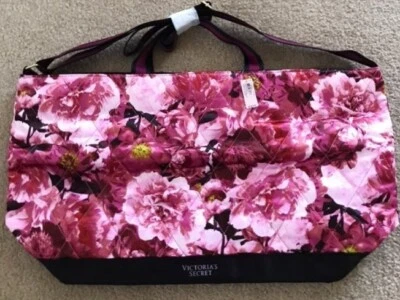 Nwt Victorias Secret 2022 Weekender Tote Bag Duffle Gym Travel Bag Quilted Satin - Image 1 of 4
