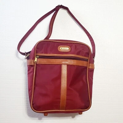 Vintage Samsonite Special Carry On Messenger Shoulder Bag Tote Red Burgundy - Image 1 of 4