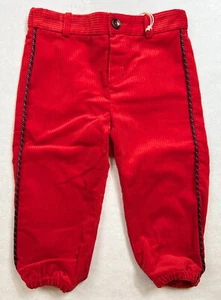 Gucci Kid's Boys Bright Red Cotton Corduroy Pants with Piping 18/24 626148 6033 - Picture 1 of 4