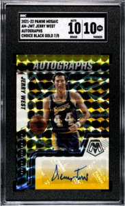 2021 Mosaic Autographs Choice Black Gold 7/8 Auto JERRY WEST SGC 10/10 Lakers - Picture 1 of 2