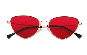 Womens Cat Eye Retro Metal Frame Classic Full Rim Sunglasses Glasses UV400 - Picture 1 of 27