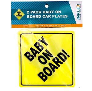 2 Pcs Heavy Duty Baby On Board Baby Kid Car Sign Safety Suction Cup - Picture 1 of 4