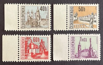 CZECHOSLOVAKIA 1966 Set of 4 MNH OG w/ SelvegeSc#1348a-d Kosice, Ostrava - Image 1 of 2