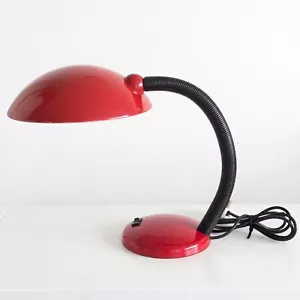Vintage UFO Desk Lamp in Red by Massive Lighting of Belgium c 1960s MCM - Picture 1 of 10