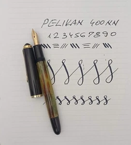 PELIKAN 400NN Piston Tortoise Fountain Pen 14k F Flex Nib Vintage Excellent RARE - Picture 1 of 13