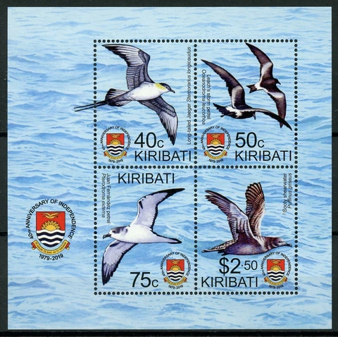 Kiribati Birds on Stamps 2019 MNH Independence 40th Petrels Shearwater 4v M/S Cover