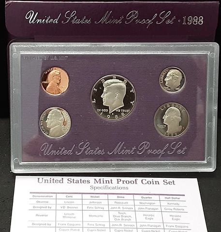 1988 U.S. PROOF SET - ORIGINAL BOX Cover