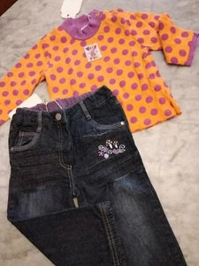 COMPLETO BIMBA NUOVO MARCA CHICCO TAGLIA 12 MESI JEANS + MAGLIETTA - Foto 1 di 10