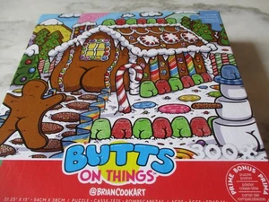 300 Piece Brian Cook Art Puzzle "Butts on Things" Gingerbread House 21.25" x 15" - Picture 1 of 5