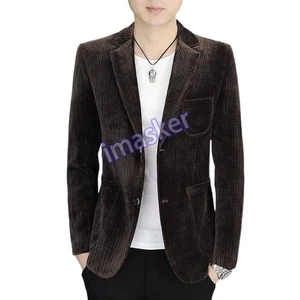 Comfortable Corduroy Suits Men Autumn Casual Korean-style Slim Single-Western - Picture 1 of 27