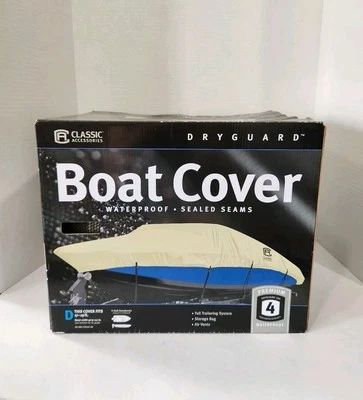 Classic Accessories Boat Cover Waterproof  Sealed Seams 17-19 foot V-Hull Read - Image 1 of 4