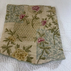 Waverly Volant Patchwork blau grün creme Blumen überbackene Fenster Volant 54x17 - Bild 1 von 24