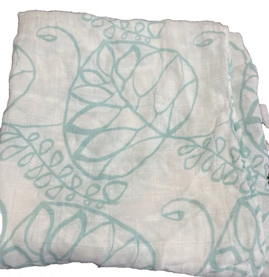 Manta de bambú para bebé Aden + Anais azul hojas de aguamarina tranquilidad 44x48 Foto 1 de 4