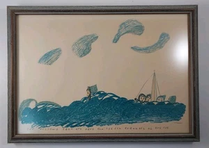 Litografía de Colección Peter Morgan Inuit Canadá Impresión Artística Nunavik People in Boat - Imagen 1 de 11
