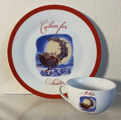 NIB Pottery Barn Kids Milk And Cookies For Santa Plate/Mug Set - Image 1 of 4