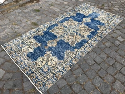 Turkish Vintage Rug Handmade Wool Rug Bohemian Runner Rug Home Rug 3,2 x 6,6 ft - Image 1 of 4