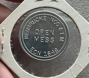 Neubrucke NCO & EM Open Mess ECN 1646 Germany 25 Cents Military Trade Token L2 - Picture 1 of 2