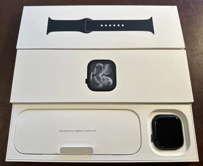 Apple Watch Series 11 42mm Jet Black Aluminum w/ Black Sport Band S/M MEQT4LW/A - Image 1 of 4
