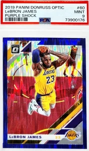 📈 LeBRON JAMES PURPLE SHOCK 📈 PSA 9 GRADED 2019-20 DONRUSS OPTIC PRIZM #60 10 - Bild 1 von 1