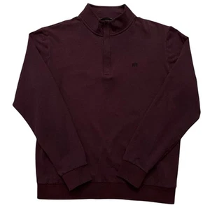 Travis Mathew 1/4 Zip Pullover Mens Size L Performance Golf Stretch Burgundy - Picture 1 of 5