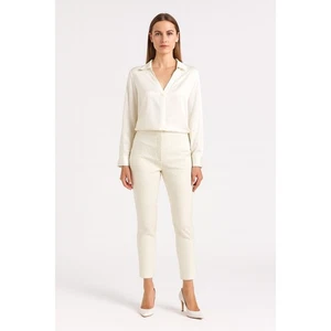 LOFT Marisa Skinny Hose Pants Struktur Jacquard Elfenbein Weiß 10 Party 65-35 - Bild 1 von 17