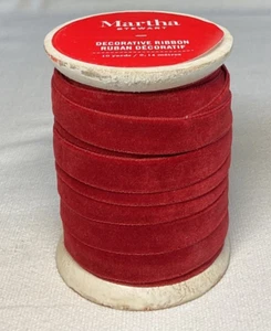 NASTRO DECORATIVO VACANZA MARTHA STEWART VELLUTO ROSSO OPACO 10 IARDE 1/2 POLLICE NUOVO CON ETICHETTE - Foto 1 di 2