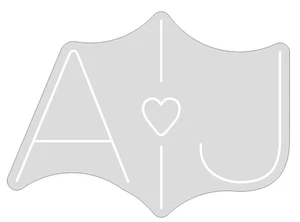 A J With Heart, 70x51cm, Cool White, Neon Sign - Picture 1 of 1