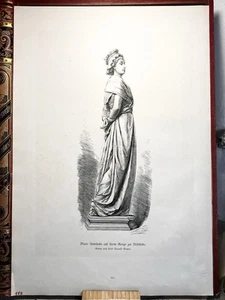 1879 Ronald Gower Maria Antonietta statua xilografia incisione scultura antica arte - Foto 1 di 1
